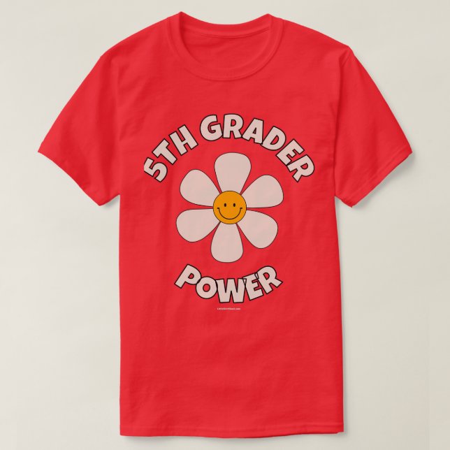 5:e Klass Power Back to school Student Lärare T Shirt (Design framsida)