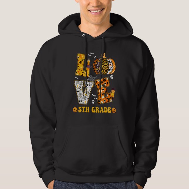 5:e klass Pumpalärare Student Kärlek Halloween C Hoodie (Framsida)