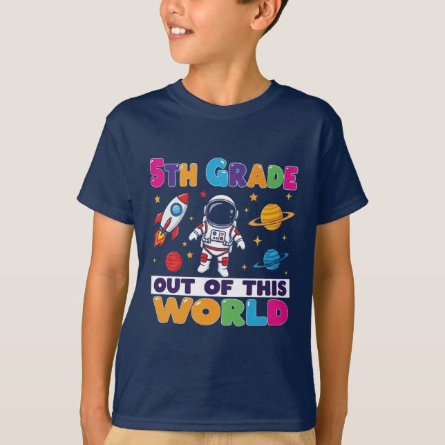 5:e Klass-Student-lärarområdet Astronaut Space T Shirt (Framsida)