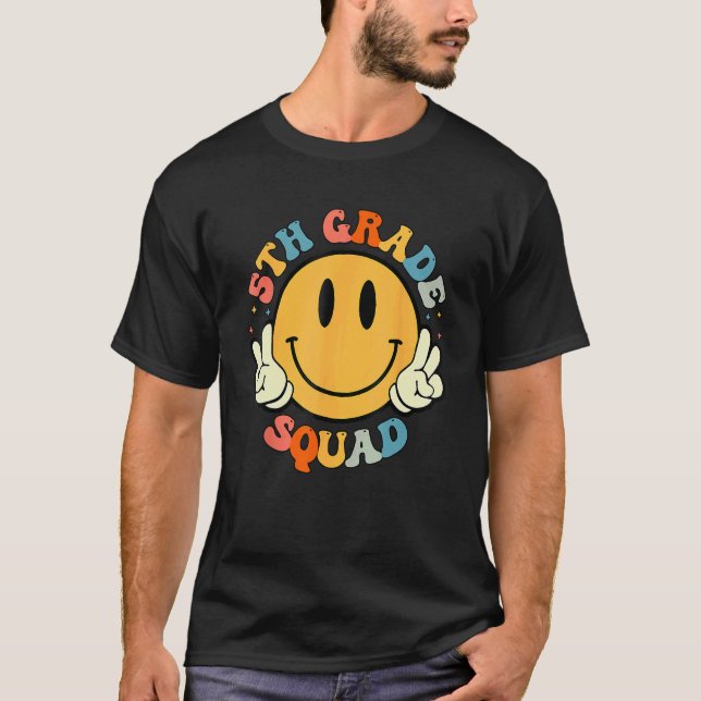 5:e klass trupp Femte klass elev lärare tillbaka T Shirt (Framsida)