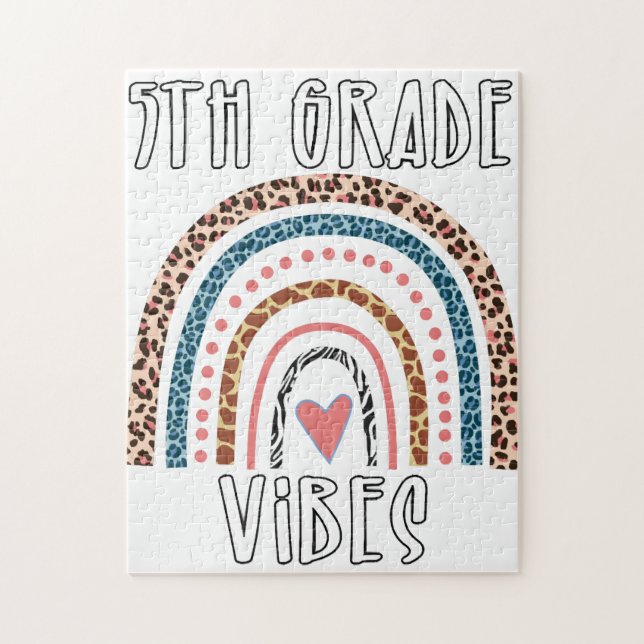 5:e Klass Vibes Endast Zebra Giraffe Cheetah Rainb Pussel (Vertikal)