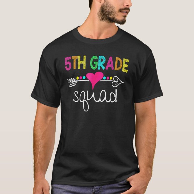 5:e klassens trupp femte lärar elev team tillbaka  t shirt (Framsida)
