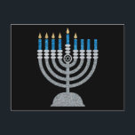 5:e natten för Hanukkah Glitter vykort<br><div class="desc">Hanukkah 2022 börjar på kvällen Söndag den 18 december och slutar på kvällen måndagen den 26 december</div>