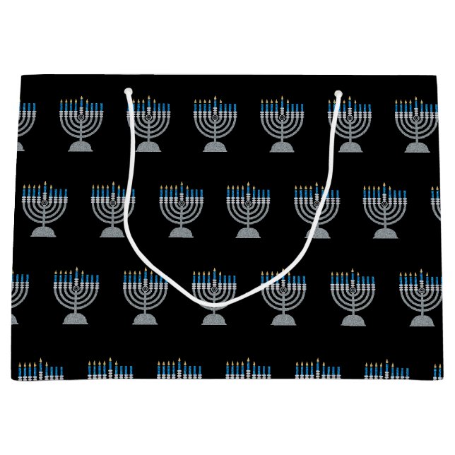 5:e Natten Hanukkah Glitter Large Gift Bag (Framsidan)
