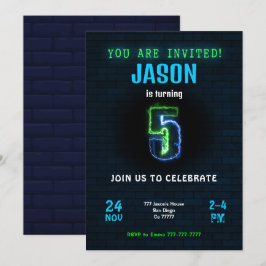 5:e pojkens födelsedagsinbjudan inbjudningar