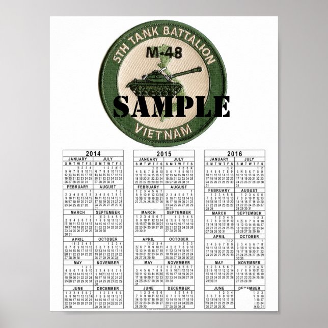 5:e TANKEN BATTALION VIETNAM Poster (Framsidan)