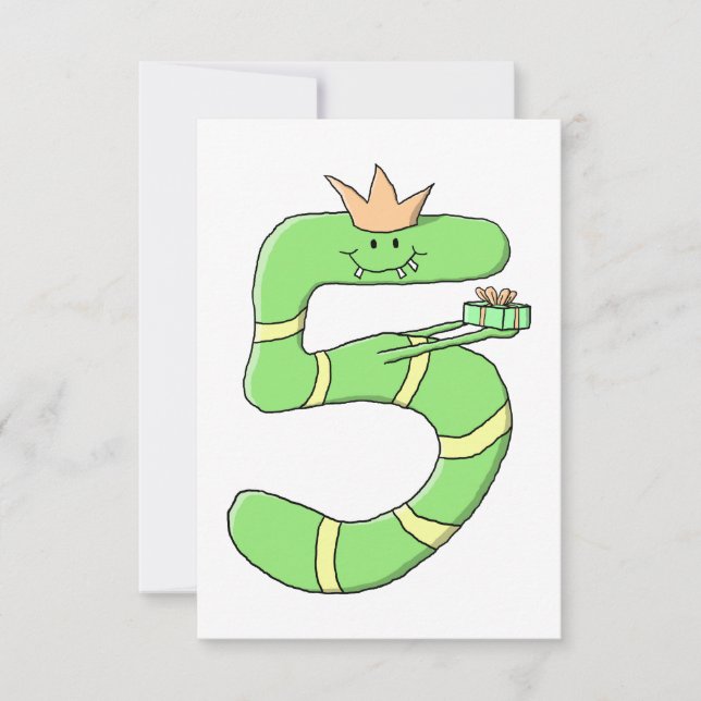 5:e Tecknaden på födelsedagen, grönt. Inbjudningar (Framsida)