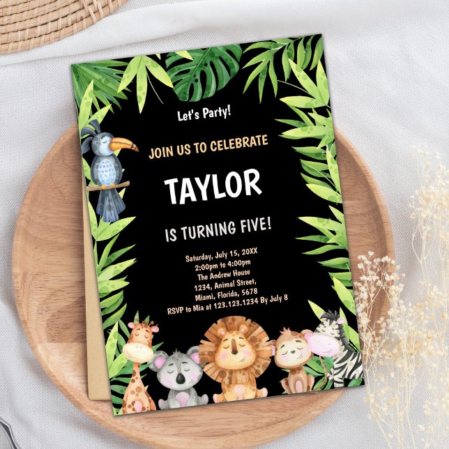 5:e Vilden En födelsedag - inbjudan (5th Wild One Birthday Invitations)