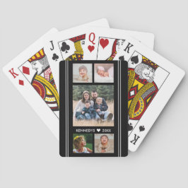 5-familjers fotokollage, svart och vitt casinokort