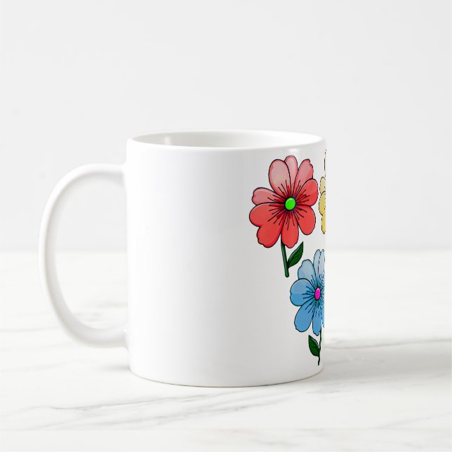 5 Färg Blommor Kaffemugg (Vänster)