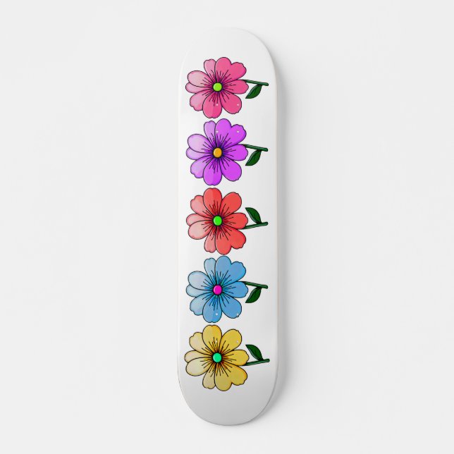 5 Färg Blommor Mini Skateboard Bräda 18,5 Cm (Framsida)