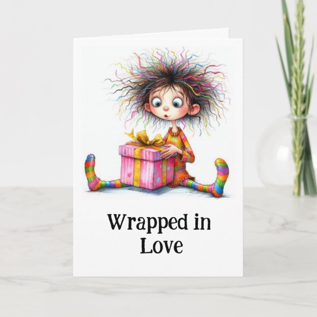 **5 Färgfull AP97 Whimsical jul BOY Gift Tack Kort (Framsida)