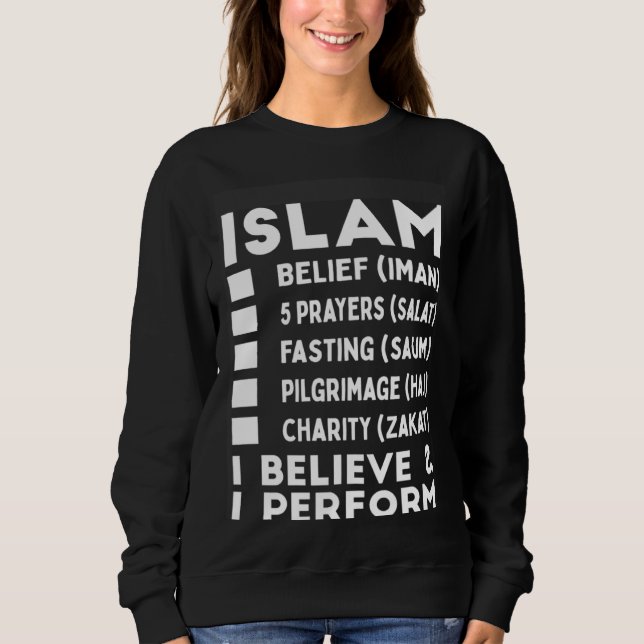 5 Five Bases or Pillars of Islam Islamic for Musli T Shirt (Framsida)