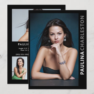 5-foto-2-sidig modell för Actor Pro 5.5x7.5-mall Inbjudningar
