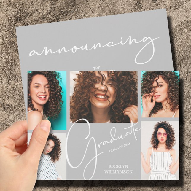 5 Foto Grått Studenten Inbjudningar (Skapare uppladdad)