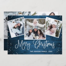 5 FOTO Jul Rustik Blå Trä Hälsning