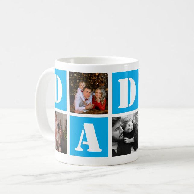 5-foto kärlek Fars dag Kaffemugg (Framsida vänster)