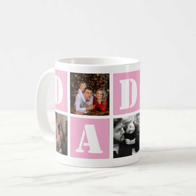 5-foto kärlek Fars dag Kaffemugg (Framsida vänster)