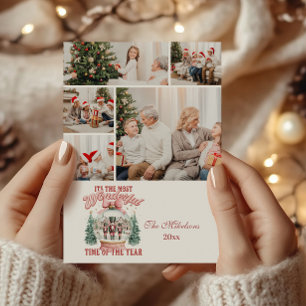 5 Foto Rosa Nutcracker jul Wonderland Glob Julkort
