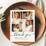 5 Foto Studenten Collage Script Modern Elegant Tack Kort<br><div class="desc">Tack till vänner och familj för deras stöd och gåvor med den här eleganten 5-fotokollage studenten tack vare ditt kort. Med ett modernt calligraphy-skript och en anpassade front and back-design är det här tackkortet en perfekt för att du visar din uppskattning efter din stora dag. Anpassa med egna foton och...</div>