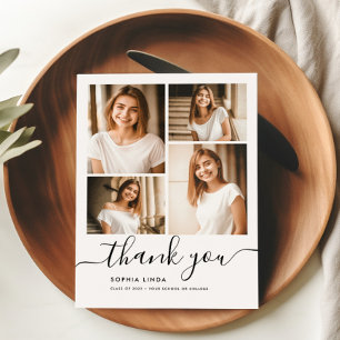 5 Foto Studenten Collage Script Modern Elegant Tack Kort