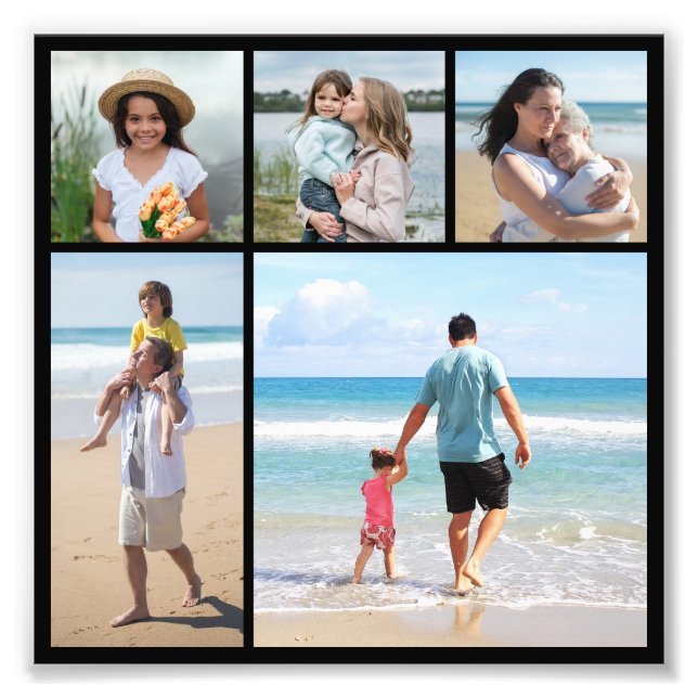 5 Fotocollage Redigerbar Färg Foto Förstoring (Framsidan)