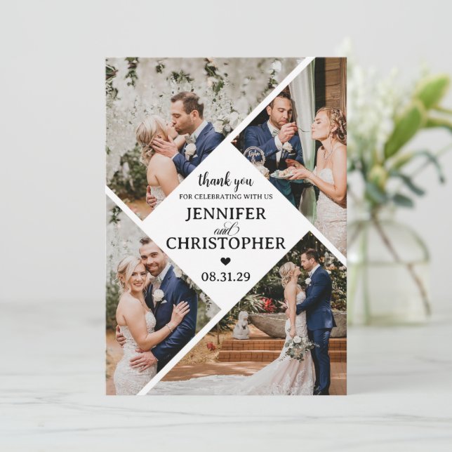 5 FotoElegant Tack Kort (Stående Fram)