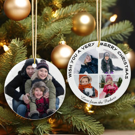 5 Fotokollage | Anpassningsbar Holiday Greetings-f Julgransprydnad Keramik