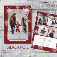 5 fotokollage God jul silver snöflingor