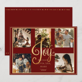 5 fotokollage guld Glädje Jul Xmas Högtid Julkort