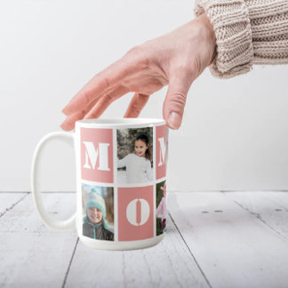 5 Fotokollage Heart  Rosa Mors dag Kaffemugg