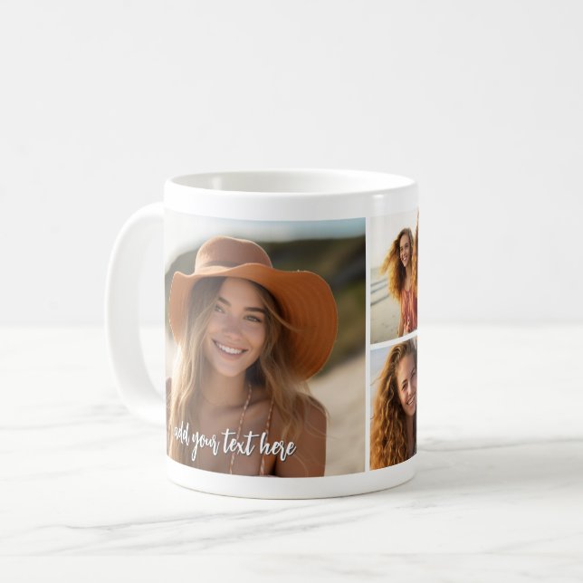 5 Fotokollage - Mod Minimal med skripttext Kaffemugg (Framsida vänster)