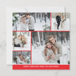 5 fotokollage Newlyweds God jul Kort