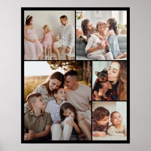 5 Fotokollage Personlig Bildrutnät Mozaik Poster