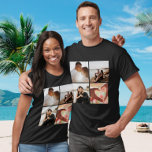 5 Fotokollage-Personlig för Anpassningsbar T Shirt<br><div class="desc">Skapa en Anpassningsbar Photo Collage unique custom personlig 5 Photo-shirt från Ricaso. Innehåller 4 fotomallar längst fram och en längst bak</div>