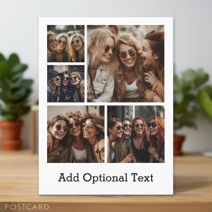 5 Fotokollage - valfri text - CAN Redigera Färg Vykort