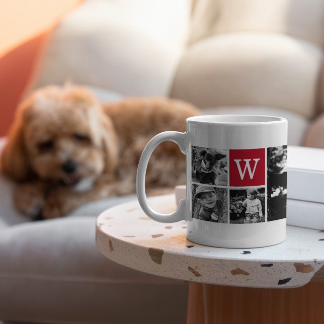 5-fotomall, Personlig Monogram Kaffemugg (Skapare uppladdad)