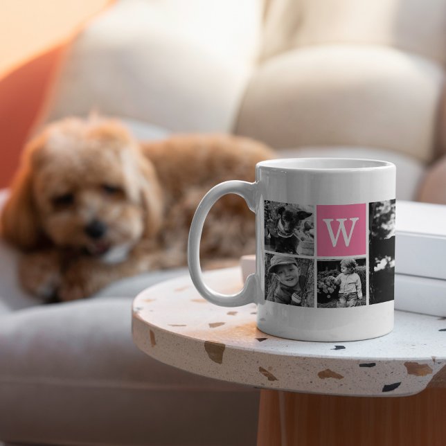 5-fotomall Rosa Monogram Kaffemugg (Skapare uppladdad)