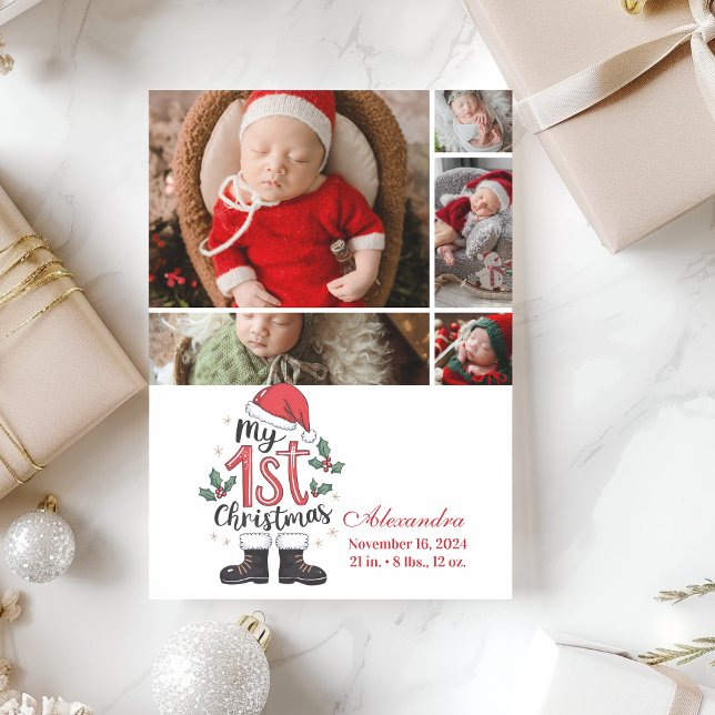 5 Fotoport, jultomten Baby 1:a jul Julkort (Skapare uppladdad)