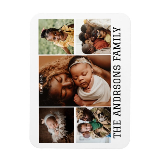 5 fotosamlingsmallfamilj magnet (Vertikal)