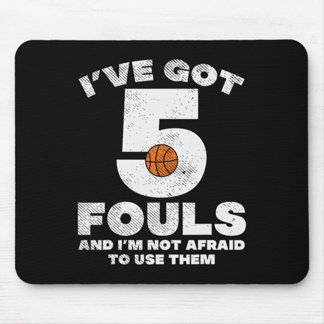 5 Fouls, inte Afraid Basketball Roligt Player Play Musmatta (Framsidan)