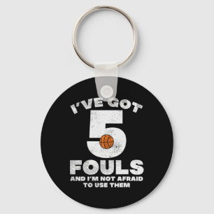 5 Fouls, inte Afraid Basketball Roligt Player Play Nyckelring