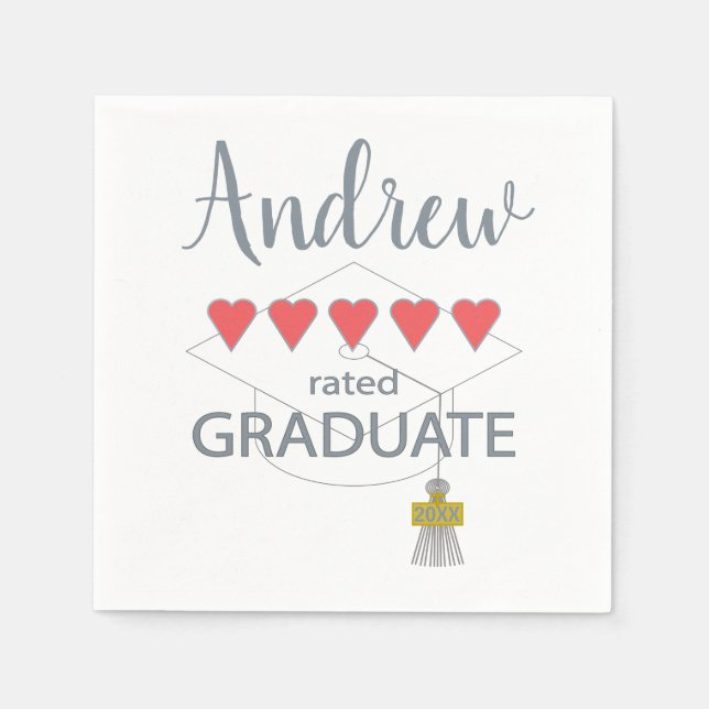 5 Hjärtmärkt Student Pappersservett (Framsidan)