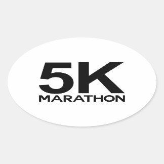 5 k Marathon Ovalt Klistermärke