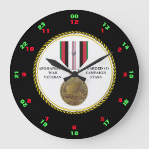 5 KAMPANJ STÄDER AFGHANISTAN KRIG VETERAN STOR KLOCKA