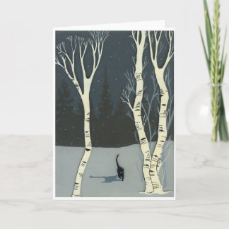 5"" katt x7 i snö av Lucia Johnson, tom insida Kort