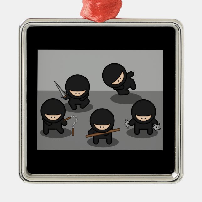 5 Little ninjas Julgransprydnad Metall (Framsidan)