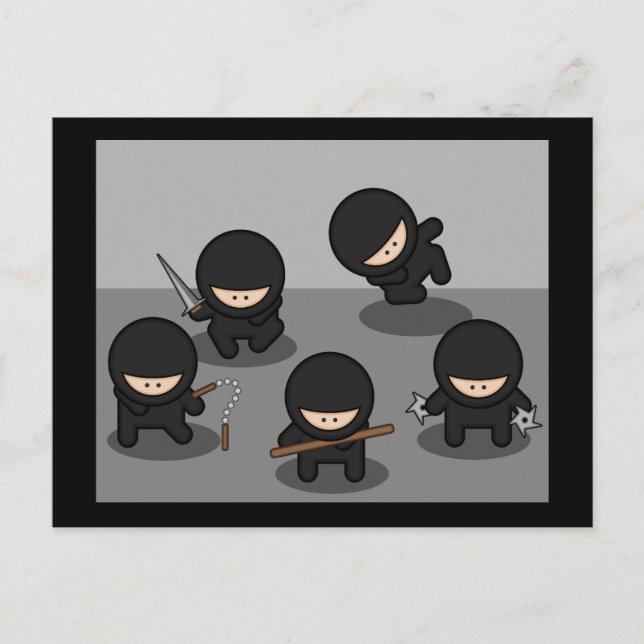 5 Little ninjas Vykort (Framsida)