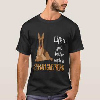 5 Livet är bara bättre med en tysk schäferhund T Shirt