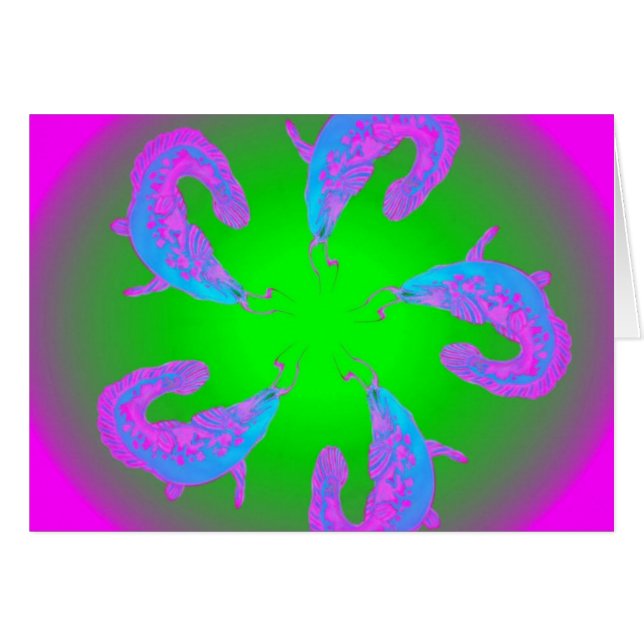 5 Lucky Catfish #1 Hälsningskort (Framsidan Horizontal)